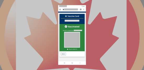 カナダ　コロナワクチン接種　証明QRコード